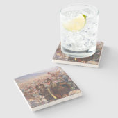 De Heros van de slag om Marathon (Rochegrosse) Stenen Onderzetter (Zijkant)