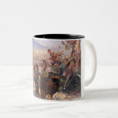 De Heros van de slag om Marathon (Rochegrosse) Tweekleurige Koffiemok (Voorkant rechts)