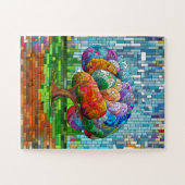 De hersenen boom kleurrijk mozaïek legpuzzel (Horizontaal)