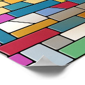 De hersenen boom kleurrijk mozaïek poster (Hoek)