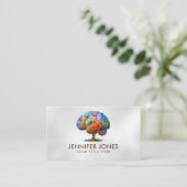 De hersenen boom kleurrijk mozaïek visitekaartje (Staand voorkant)