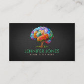 De hersenen boom kleurrijk mozaïek visitekaartje (Voorkant)