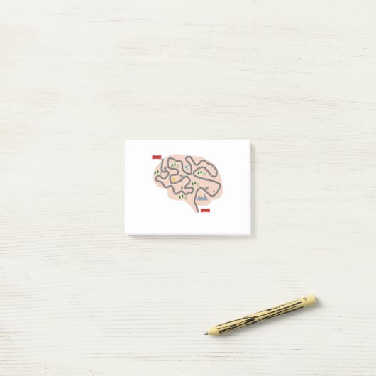 De hersenen van een fietser post-it® notes (Op bureau)