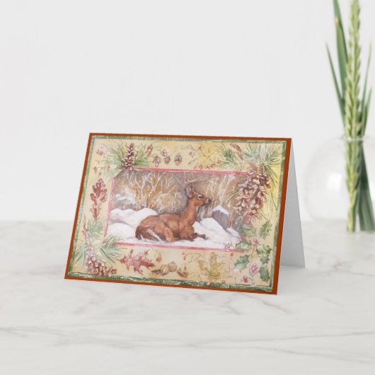 DE HERTEN VAN DE WINTER FEESTDAGEN KAART (Voorkant)