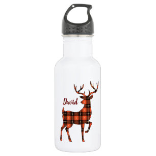 De Herten van het Silhouet van de bok in de Plaid Waterfles