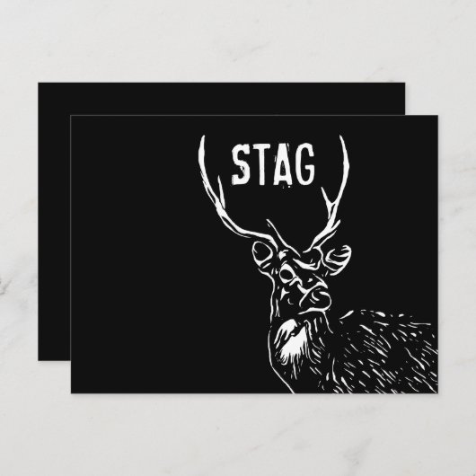 De herten, vrijgezellenfeest uitnodiging per ansic (Voorkant / Achterkant)