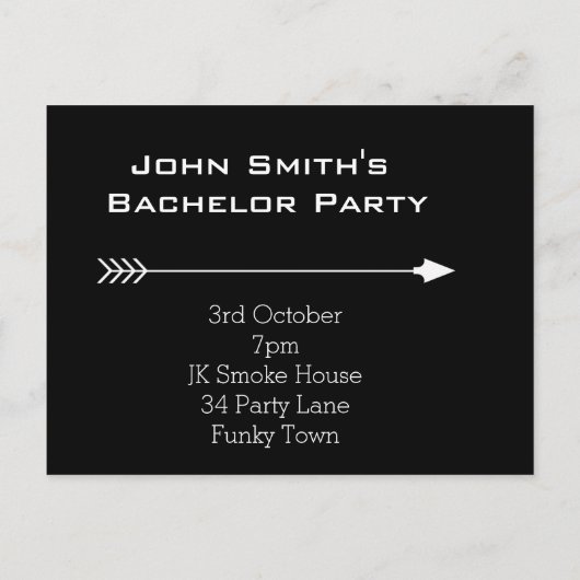 De herten, vrijgezellenfeest uitnodiging per ansic (Achterkant)