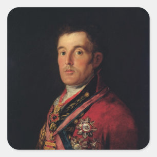 De hertog van Wellington 1812-14 Vierkante Sticker