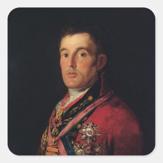 De hertog van Wellington 1812-14 Vierkante Sticker (Voorkant)