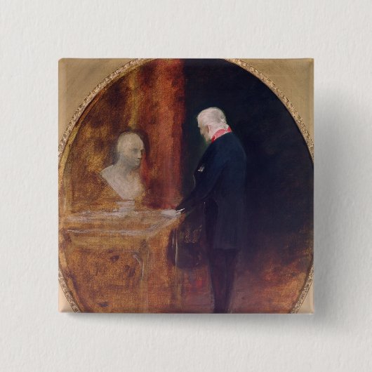 De hertog van Wellington Studie Vierkante Button 5,1 Cm (Voorkant)