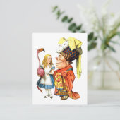 DE HERTOGIN GEEFT LES AAN ALICE FLAMINGO CROQUET BRIEFKAART (Staand voorkant)