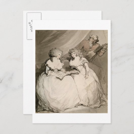 De hertogin van Devonshire en haar zuster, de Coun Briefkaart (Voorkant / Achterkant)