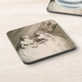 De hertogin van Devonshire en haar zuster, de Coun Drankjes Onderzetter (Linkerzijde)