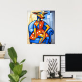 De hertogin zit in haar blauwe stoel poster (Thuiskantoor)