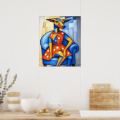 De hertogin zit in haar blauwe stoel poster (Keuken)