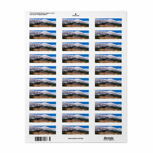 De het adresetiketten van de Wederkeer van de Berg Etiket (Full Sheet)