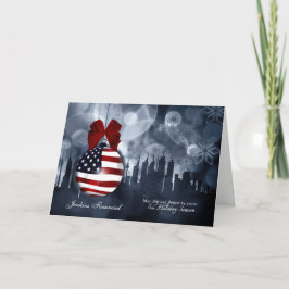 De het Amerikaanse Ornament en Horizon van de Vlag Feestdagen Kaart