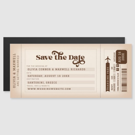 De het Boarding Pas sparen de Magnet van de Datum (Voorkant / Achterkant)