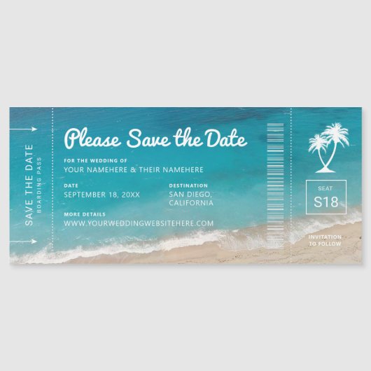 De het Boarding Pass van de Beach van het Beach We (Voorkant)