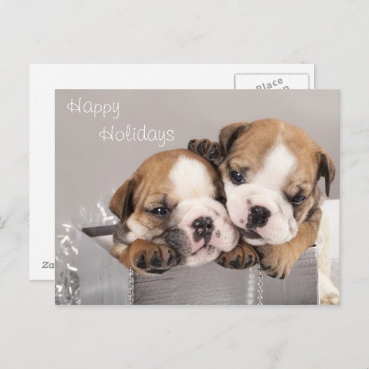 De het Engelse puppy en giften van de Buldog Feestdagenkaart (Voorkant / Achterkant)