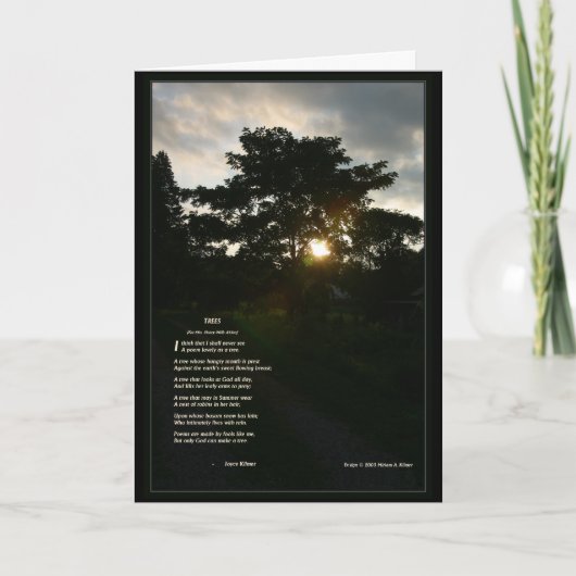 De het gedichtenBomen van Joyce Kilmer 5x7 vouwden Kaart (Voorkant)