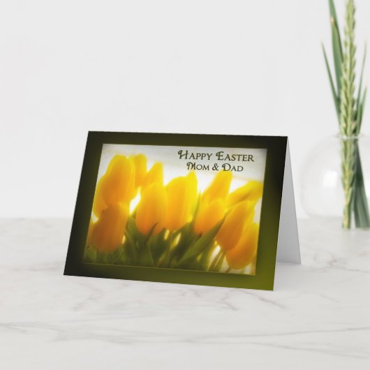 De het gelukkige Mamma en Papa van Pasen Feestdagen Kaart (Voorkant)