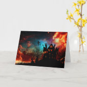 De het gelukkige Spookhuis en Heks van Halloween Kaart (Gele Bloem)