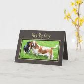 De het grappige Puppy & Volwassene van Vaderdag Kaart (Gele Bloem)