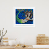 De het ontvlammen Zeemeermin - de Gerelateerde Ver Poster (Keuken)