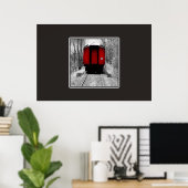 De het oude Rood en Zwarte van de Trein van de Poster (Thuiskantoor)