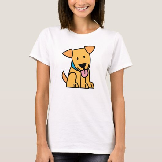 De het puppyhond van de labrador zit gouden leuk t-shirt (Voorkant)