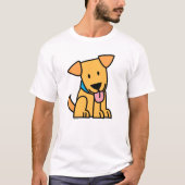 De het puppyhond van de labrador zit gouden leuk t-shirt (Voorkant)