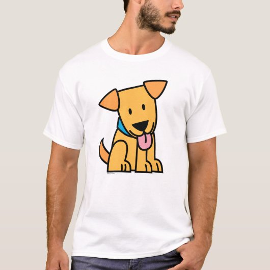 De het puppyhond van de labrador zit gouden leuk t-shirt (Voorkant)