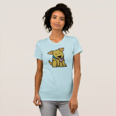 De het puppyhond van de labrador zit gouden leuk t-shirt (Voorkant volledig)