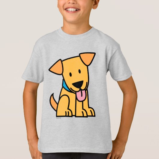 De het puppyhond van de labrador zit gouden leuk t-shirt (Voorkant)