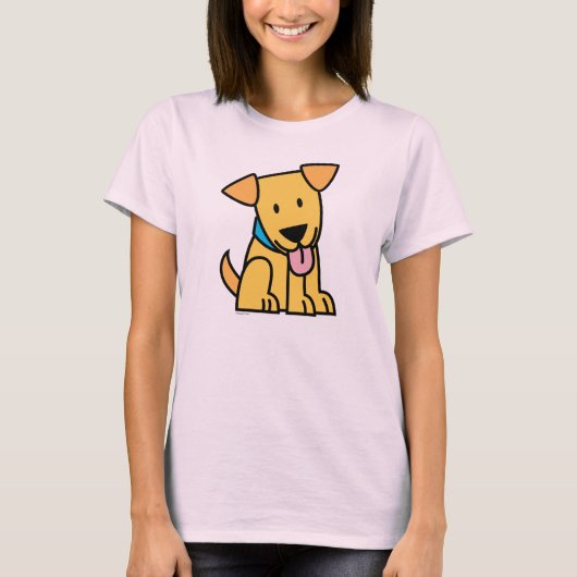 De het puppyhond van de labrador zit gouden leuk t-shirt (Voorkant)