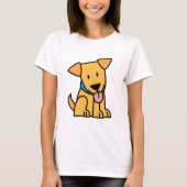 De het puppyhond van de labrador zit gouden leuk t-shirt (Voorkant)