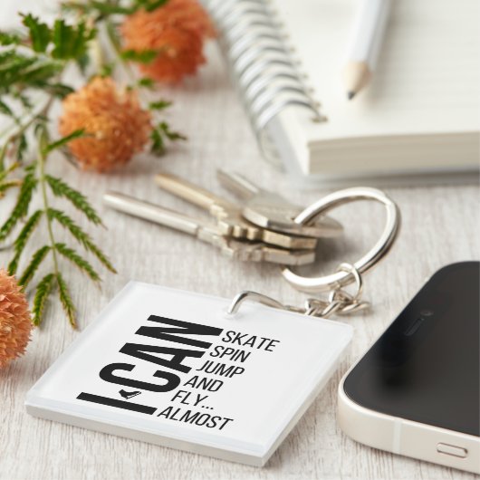 De het schaatsen van het cijfer sleutelhanger - ik (Voorkant Rechts)