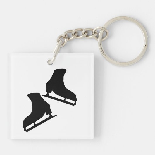 De het schaatsen van het cijfer sleutelhanger - ik (Achterkant)