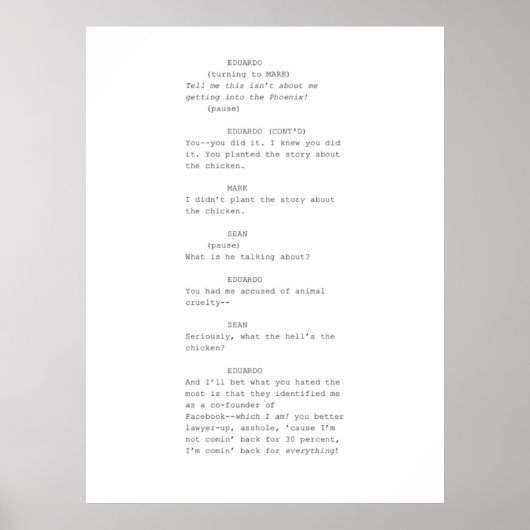 De het schermscène van het Sociale Netwerk Poster (Voorkant)