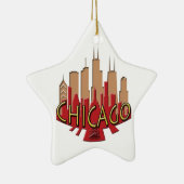 De hete Horizon van Chicago newwave Keramisch Ornament (Rechts)