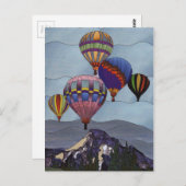 De hete luchtballons van het Glas in lood Briefkaart (Voorkant / Achterkant)