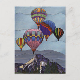 De hete luchtballons van het Glas in lood Briefkaart