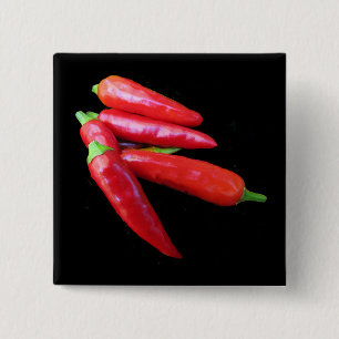 De hete Peper van de Spaanse peper Vierkante Button 5,1 Cm