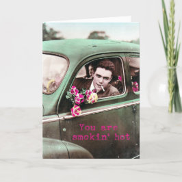 De Hete Retro Vintage Digitale Kunst van Smokin, Feestdagen Kaart