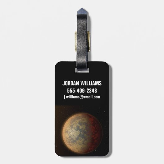 De Hete Rocky Exoplanet HD 219134 B. Bagagelabel (Achterkant verticaal)