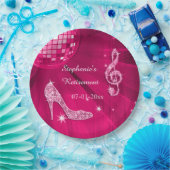 De hete Roze Bal van de Disco en de Pensionering Papieren Bordje (Feest)