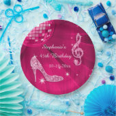 De hete Roze Bal van de Disco en de Verjaardag van Papieren Bordje (Feest)