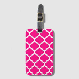 De hete Roze Etiketten van de Bagage Quatrefoil Bagagelabel