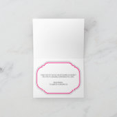 De hete Roze Gestreepte Druk van de douane van het Bedankkaart (Binnen)